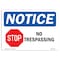 Signmission OSHA Notice Sign, 12" Height, 18" Width, Rigid Plastic, No Trespassing Sign With Symbol, Landscape OS-NS-P-1218-L-14987 - alternate 1